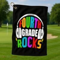 First Day Of 4th Grade Rocks Back To School Teacher Golf Towel thumb 1