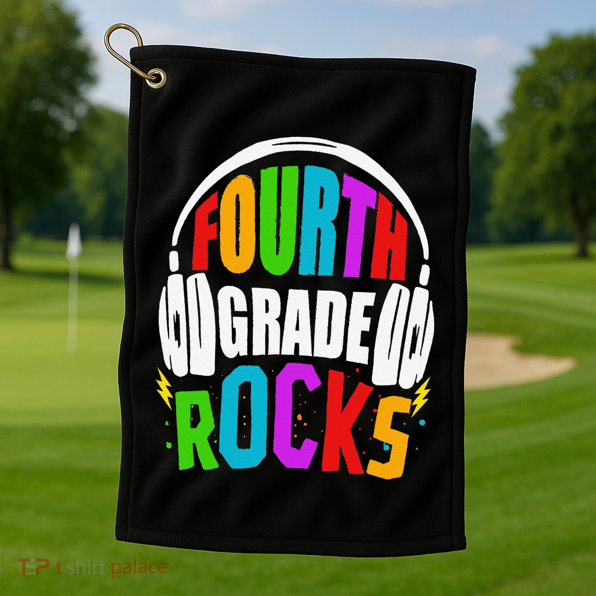 First Day Of 4th Grade Rocks Back To School Teacher Golf Towel