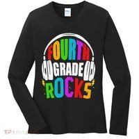 First Day Of 4th Grade Rocks Back To School Teacher Women's Long Sleeve Shirt thumb 0