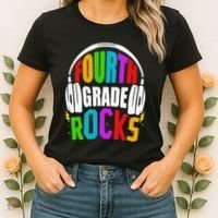 First Day Of 4th Grade Rocks Back To School Teacher Women's T-Shirt thumb 2
