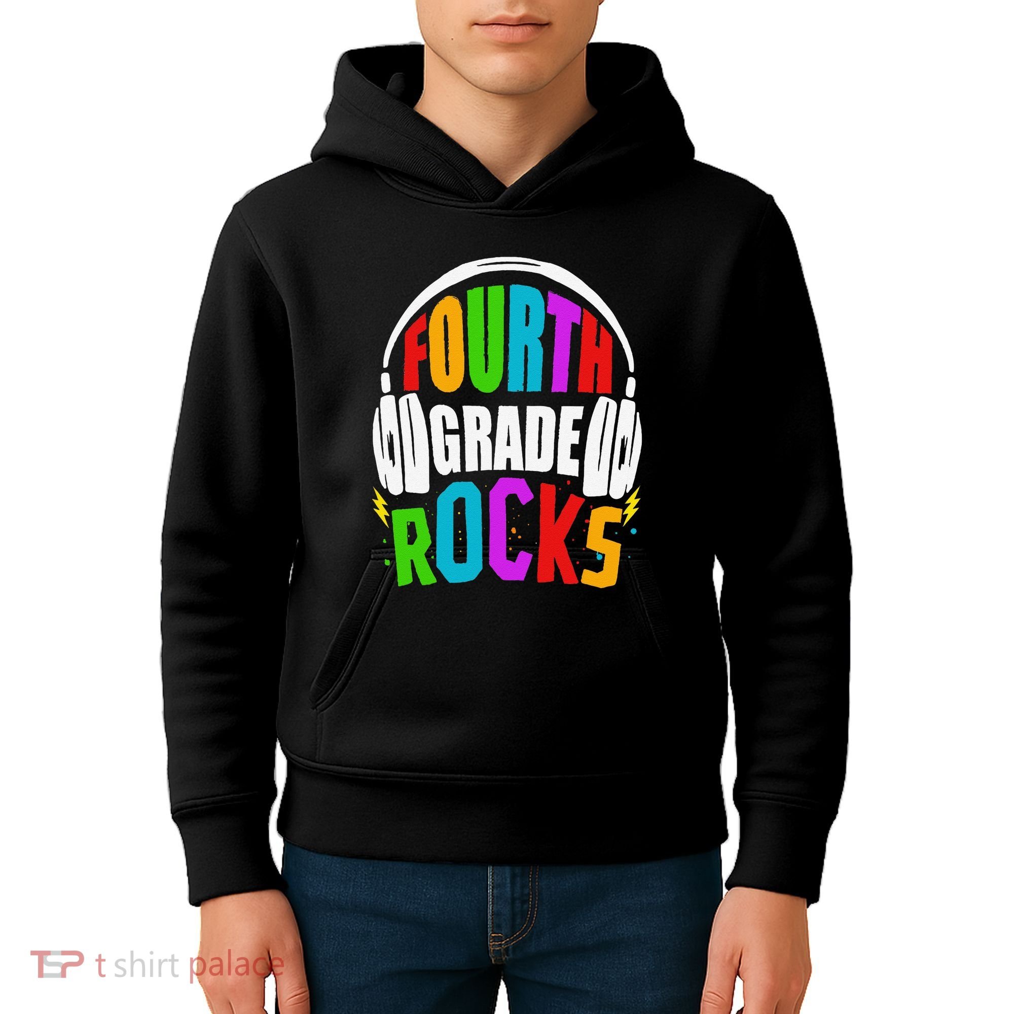 First Day Of 4th Grade Rocks Back To School Teacher Kids Hoodie