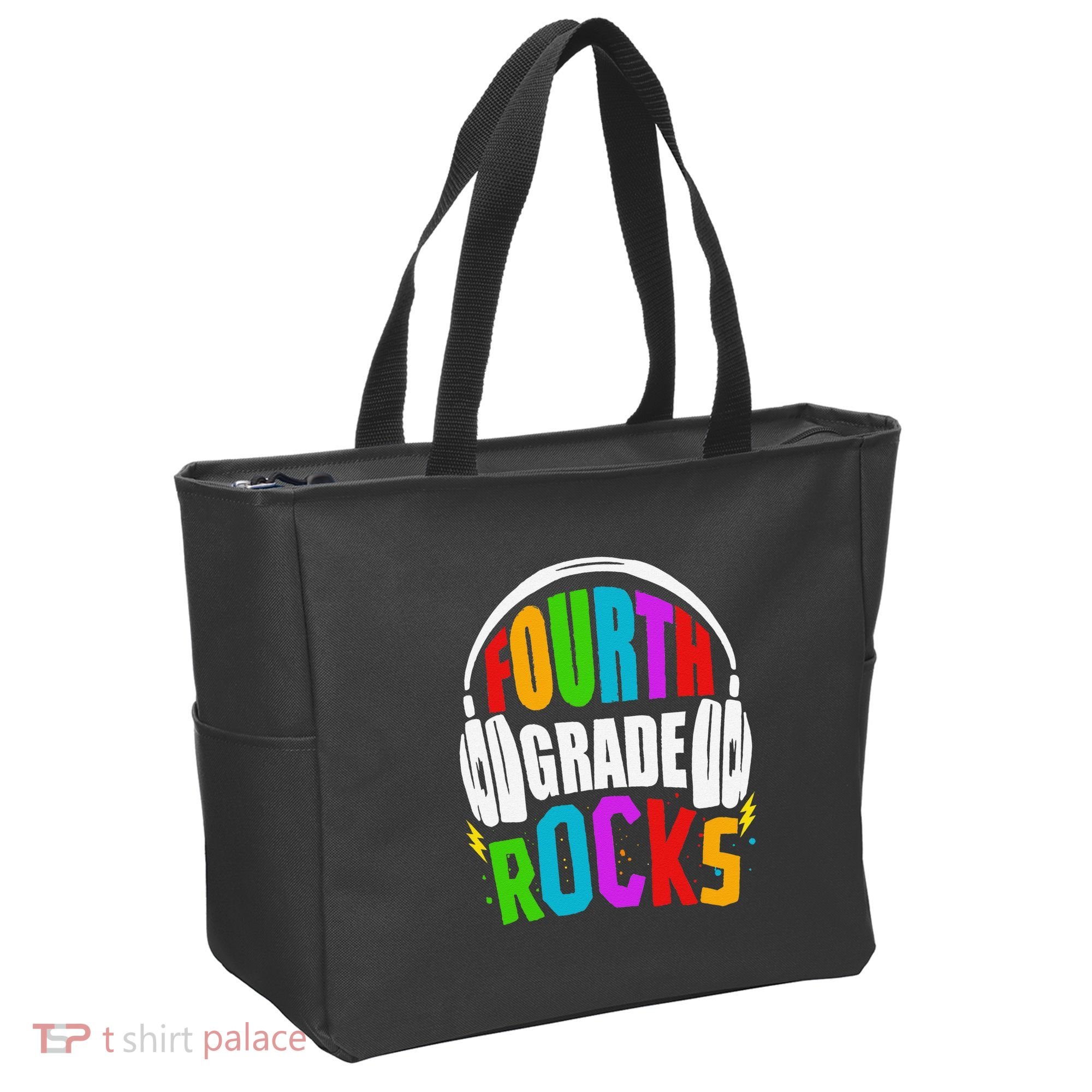First Day Of 4th Grade Rocks Back To School Teacher Tote Bag