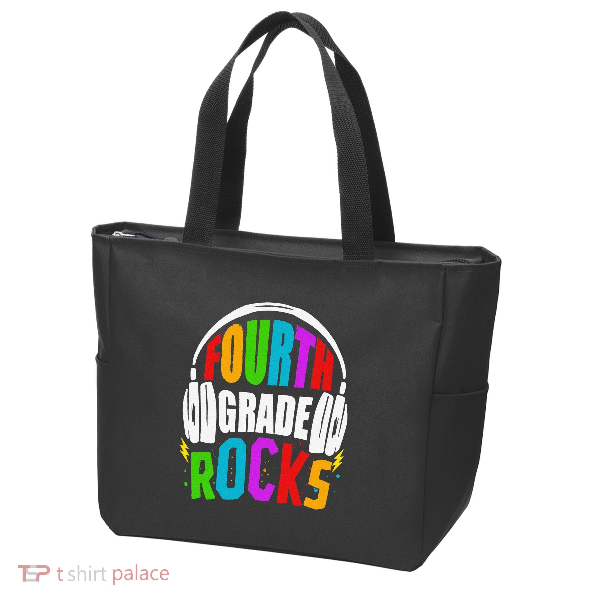 First Day Of 4th Grade Rocks Back To School Teacher Tote Bag