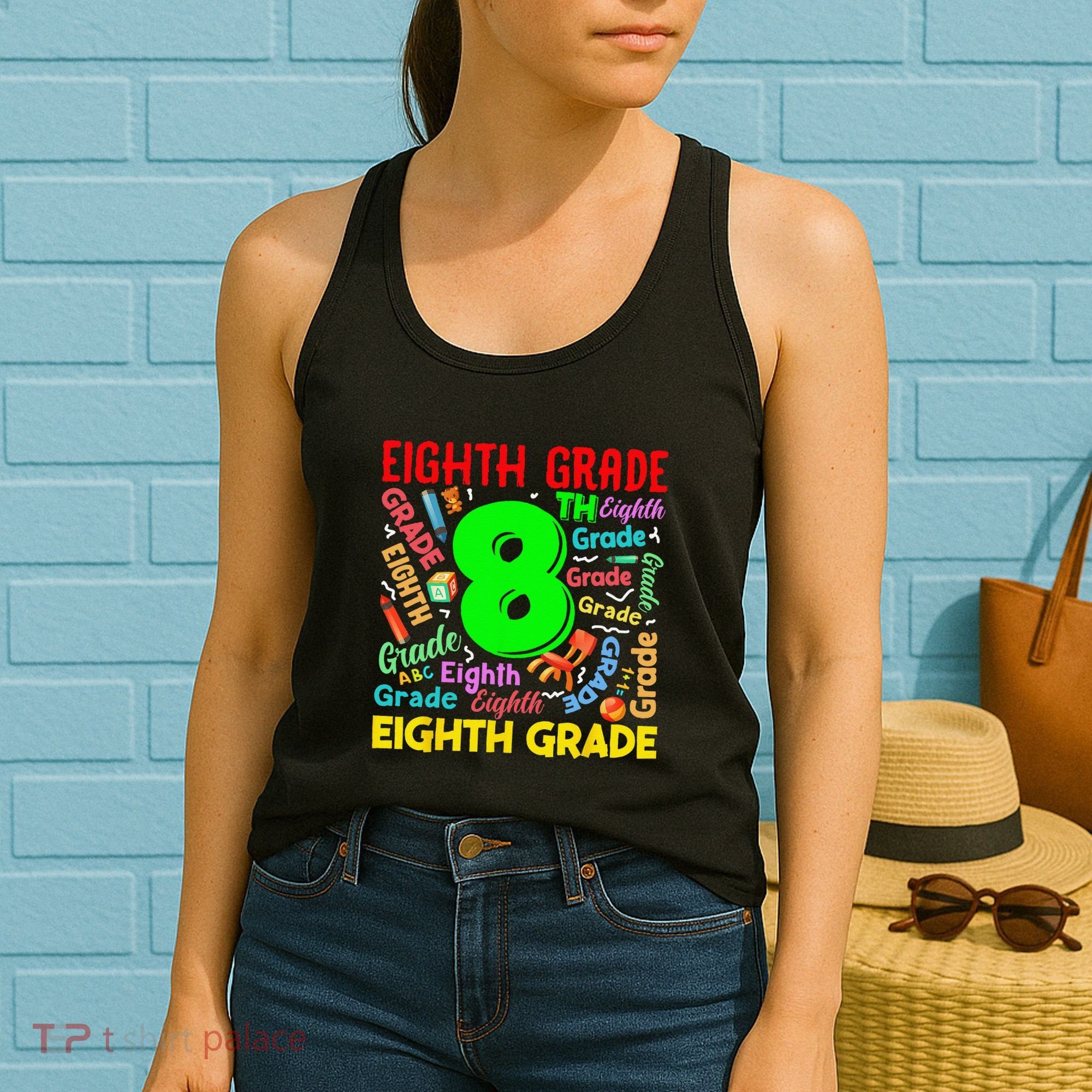 First Day Of Eighth 8th Grade Back To School Teacher Student Women's Tank Top