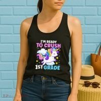 First Day Of School Im Ready To Crush 1st Grade Unicorn Women's Tank Top thumb 2