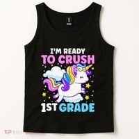 First Day Of School Im Ready To Crush 1st Grade Unicorn Tank Top thumb 2