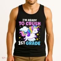 First Day Of School Im Ready To Crush 1st Grade Unicorn Tank Top thumb 3