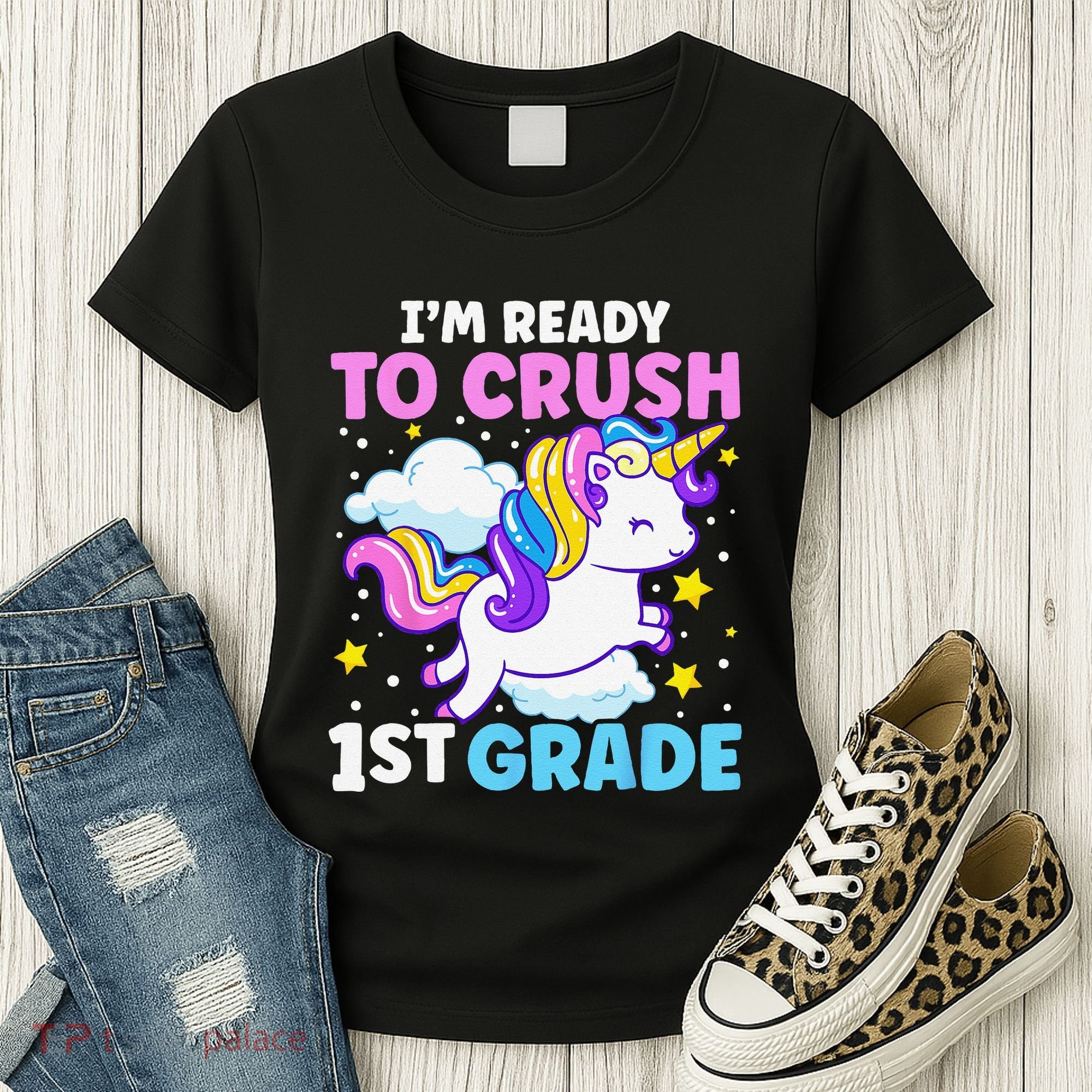 First Day Of School Im Ready To Crush 1st Grade Unicorn Women's T-Shirt