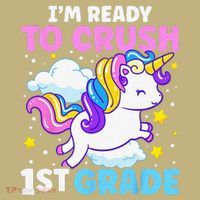First Day Of School Im Ready To Crush 1st Grade Unicorn Sweatshirt thumb 2