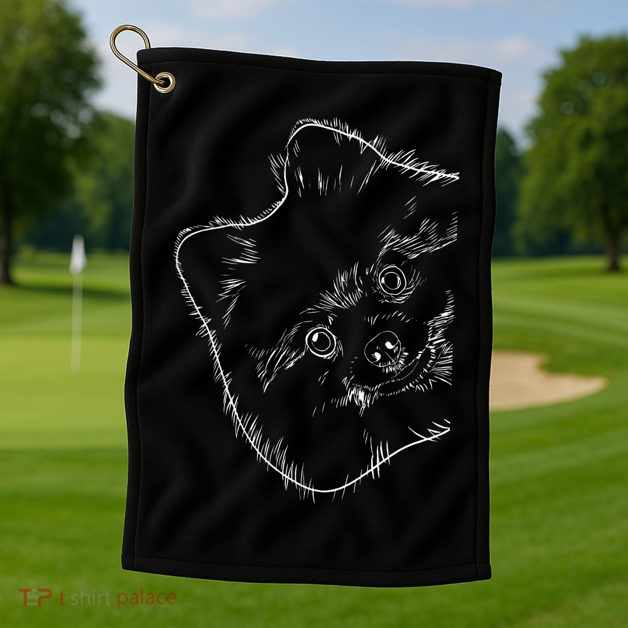 Funny Dog Pomeranian Golf Towel