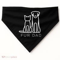 Fur Dad Pet Lover Cat Dog Dad Husband Funny Fathers Day USA-Made Doggie Bandana thumb 0