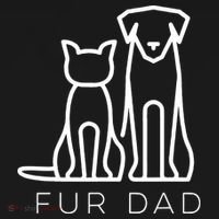 Fur Dad Pet Lover Cat Dog Dad Husband Funny Fathers Day V-Neck T-Shirt thumb 3