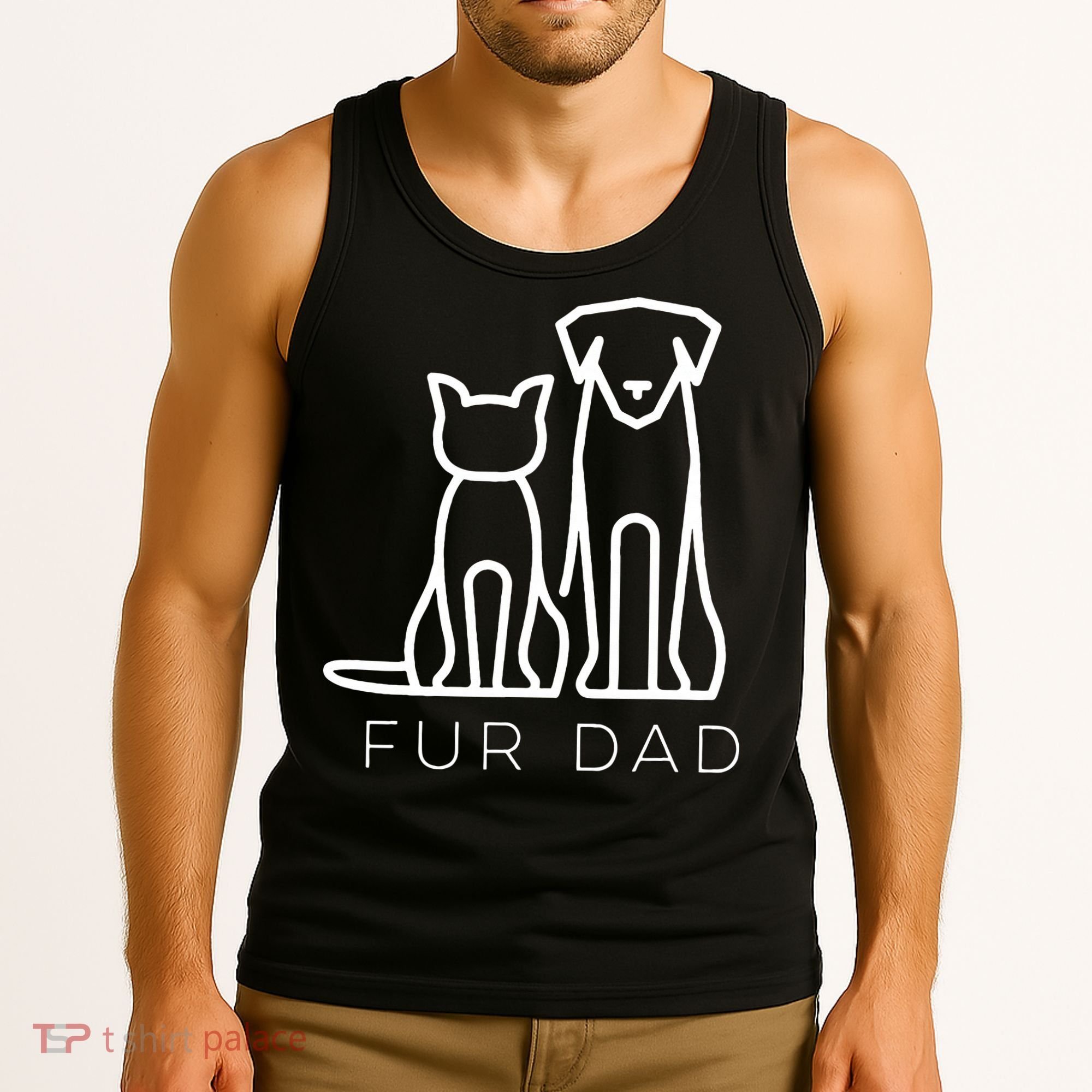 Fur Dad Pet Lover Cat Dog Dad Husband Funny Fathers Day Tank Top