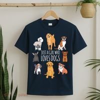 Fun Dog Puppy Lover Themed | Cute Just A Girl Who Loves Dogs T-Shirt thumb 2