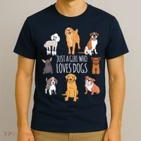 Fun Dog Puppy Lover Themed | Cute Just A Girl Who Loves Dogs T-Shirt thumb 3