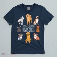 Fun Dog Puppy Lover Themed | Cute Just A Girl Who Loves Dogs T-Shirt thumb 5