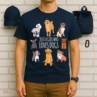 Fun Dog Puppy Lover Themed | Cute Just A Girl Who Loves Dogs T-Shirt thumb 6