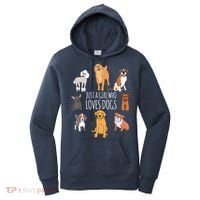 Fun Dog Puppy Lover Themed | Cute Just A Girl Who Loves Dogs Women's Hoodie thumb 0