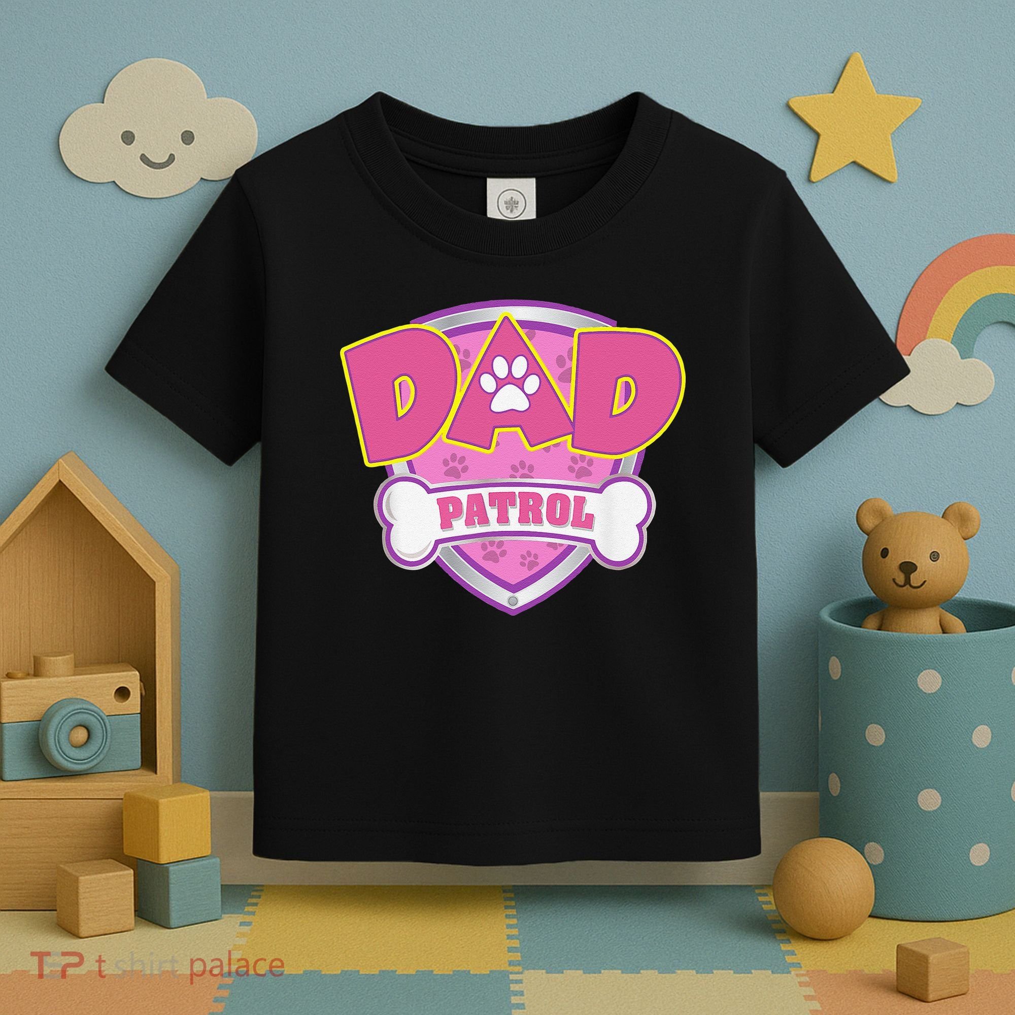Funny Dad Patrol Dog Mom, Dad For Women Toddler T-Shirt