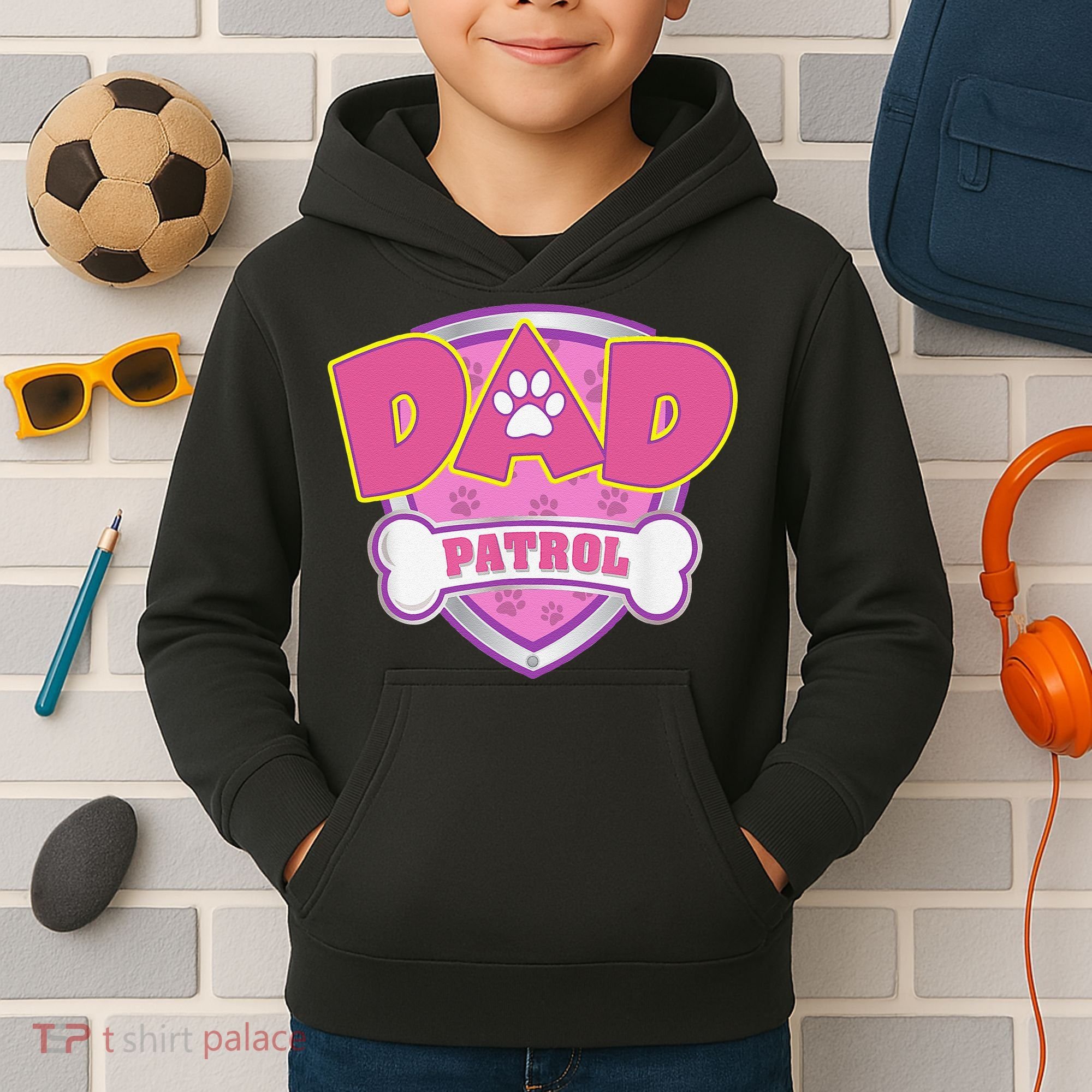Funny Dad Patrol Dog Mom, Dad For Women Kids Hoodie