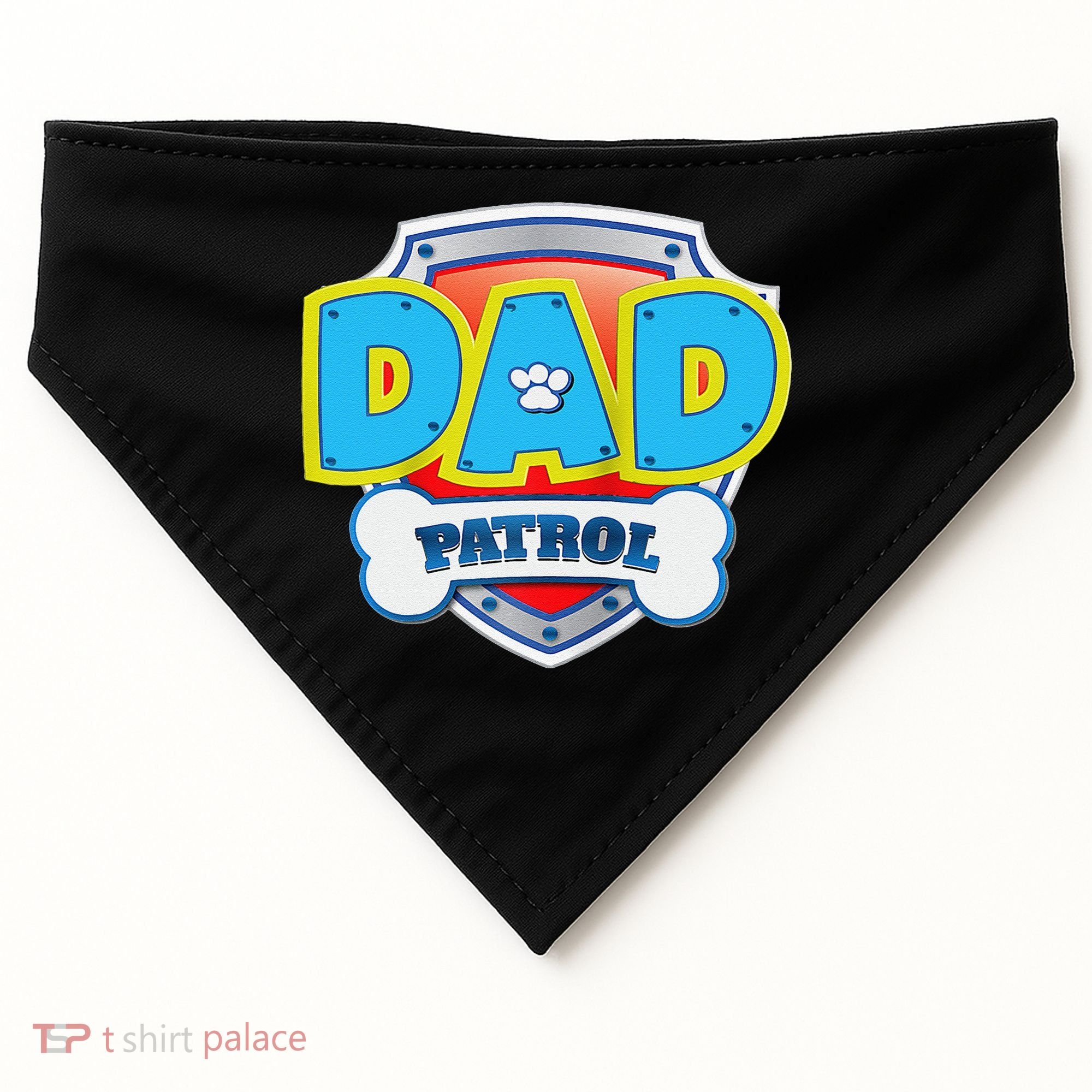 Funny Dad Patrol Dog Gift Birthday Party USA-Made Doggie Bandana