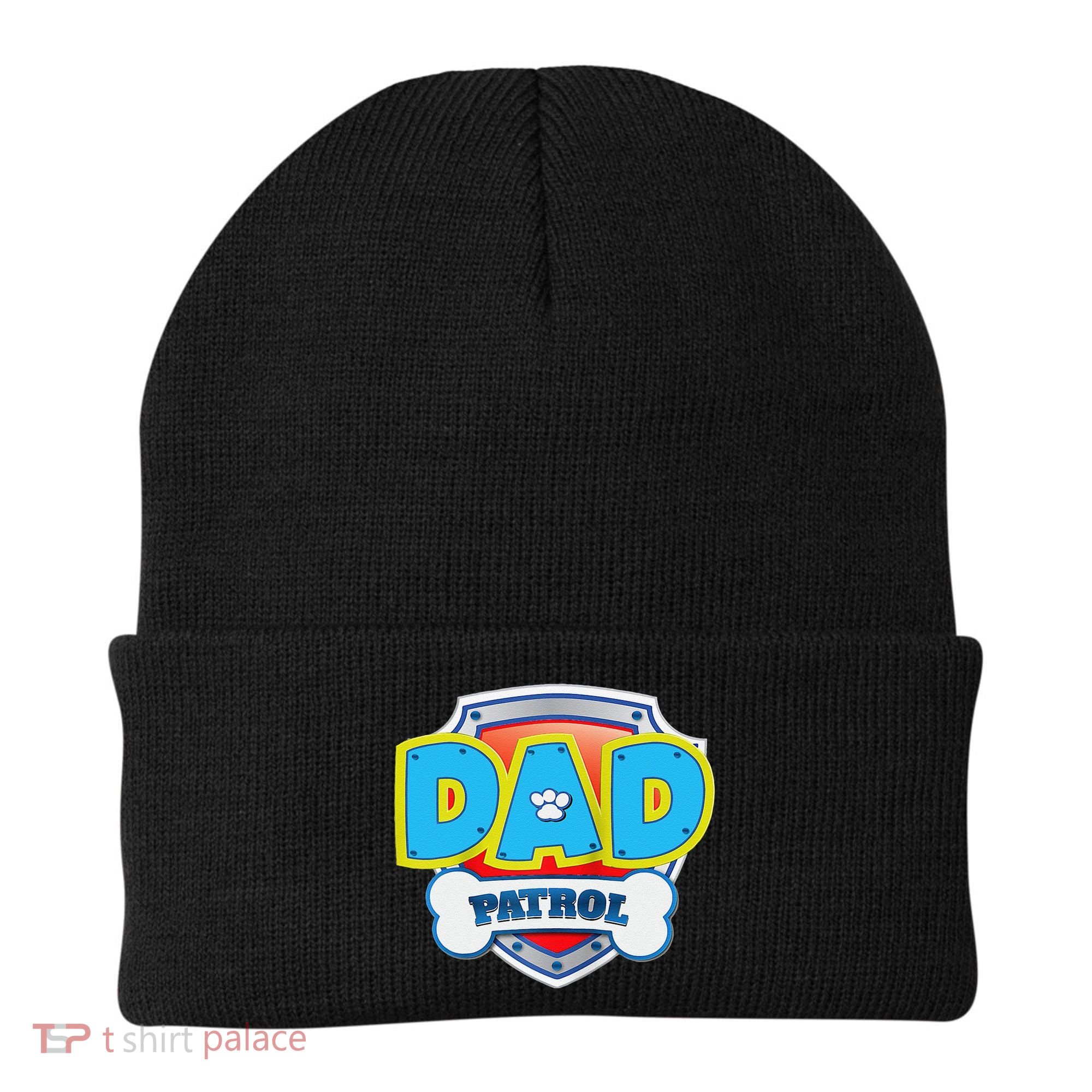 Funny Dad Patrol Dog Gift Birthday Party Beanie
