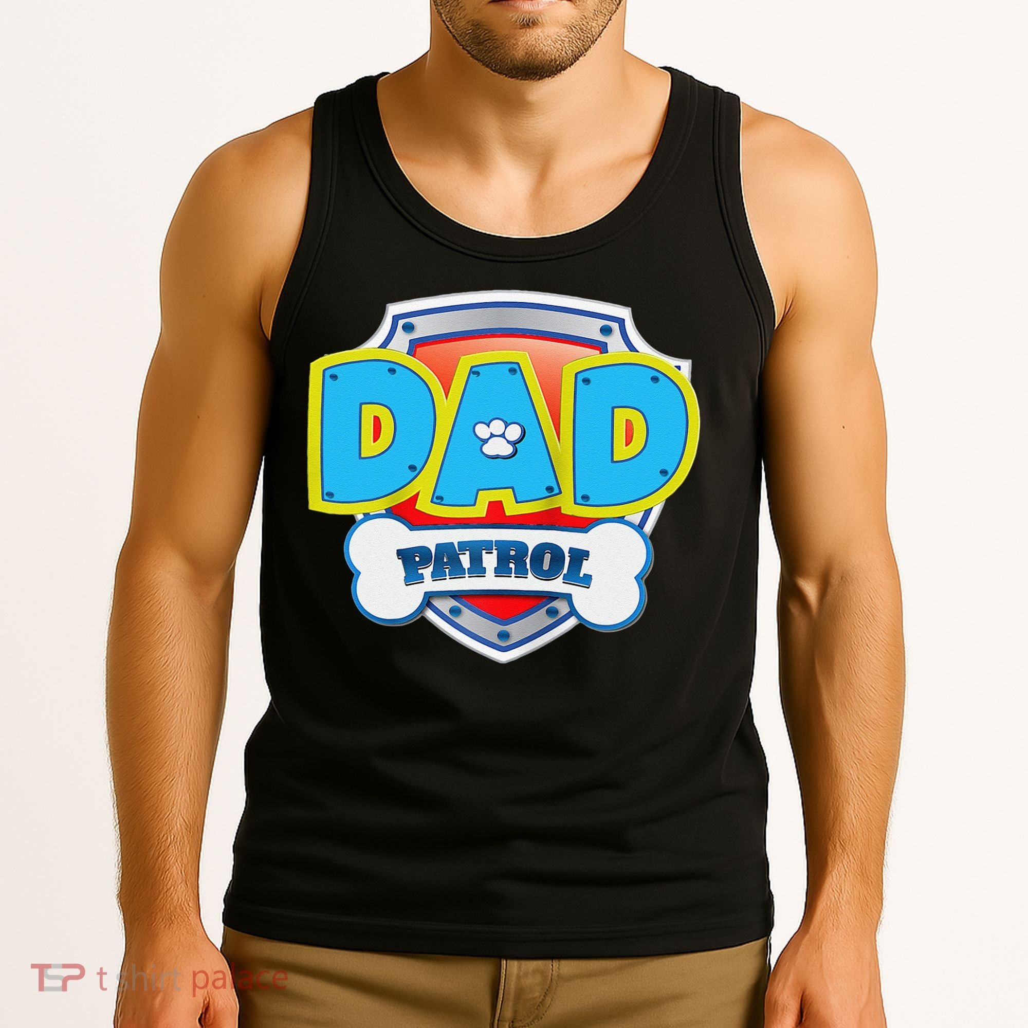 Funny Dad Patrol Dog Gift Birthday Party Tank Top
