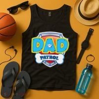 Funny Dad Patrol Dog Gift Birthday Party Tank Top thumb 4