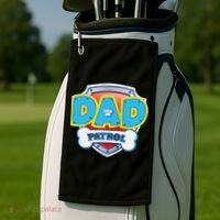 Funny Dad Patrol Dog Gift Birthday Party Golf Towel thumb 2
