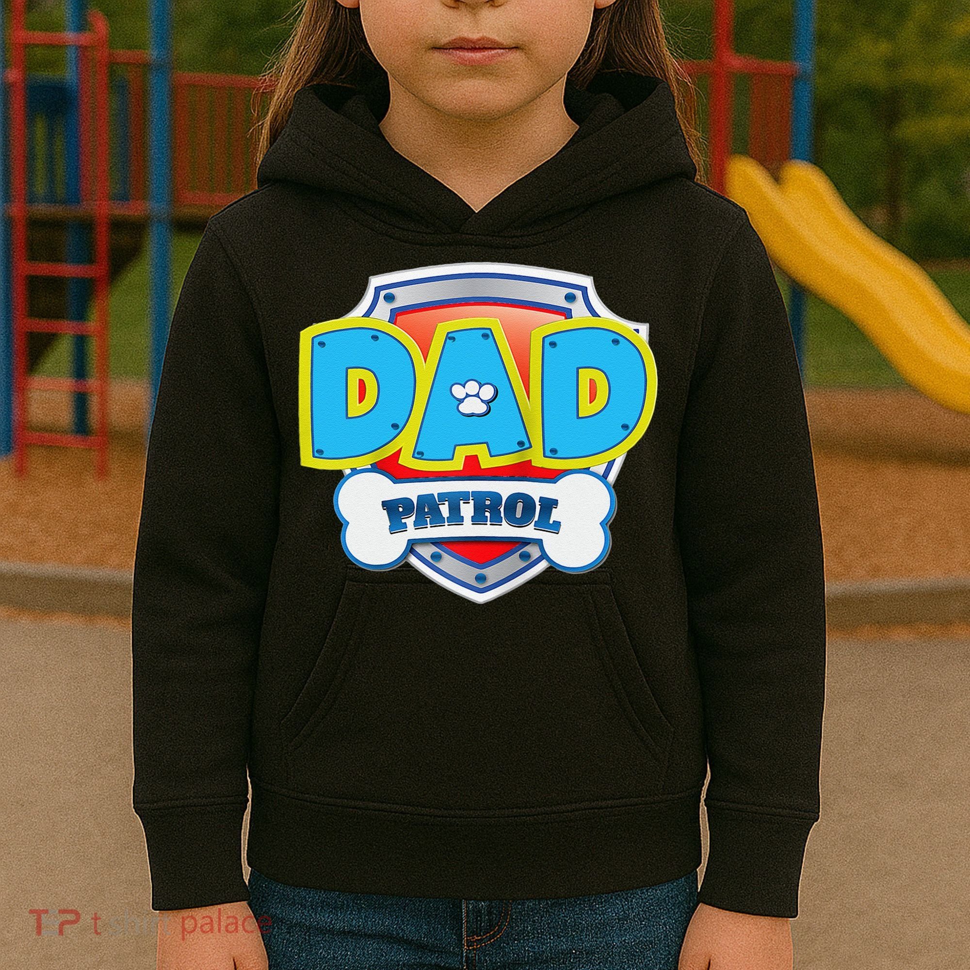 Funny Dad Patrol Dog Gift Birthday Party Kids Hoodie
