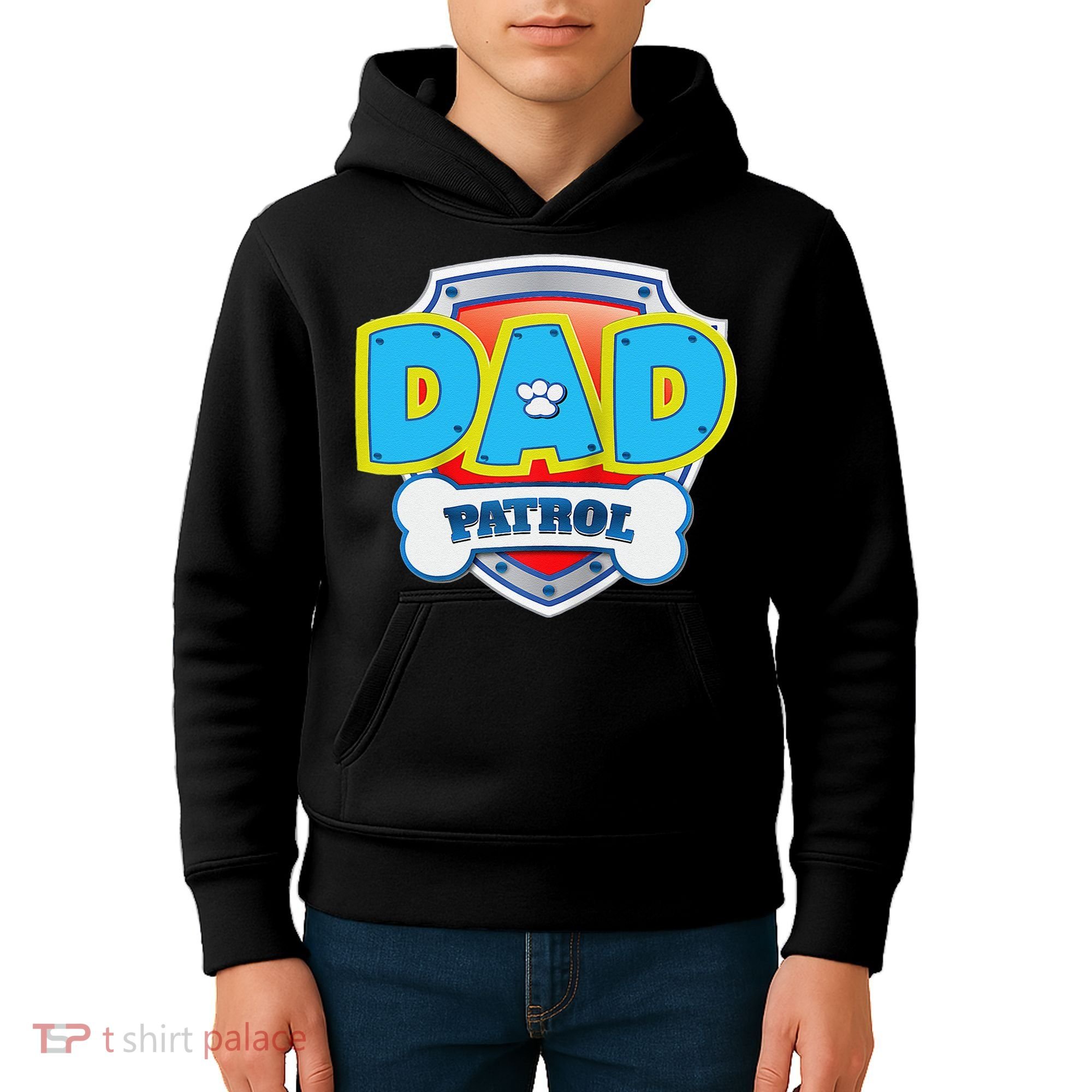 Funny Dad Patrol Dog Gift Birthday Party Kids Hoodie