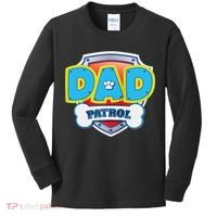 Funny Dad Patrol Dog Gift Birthday Party Kids Long Sleeve Shirt thumb 0