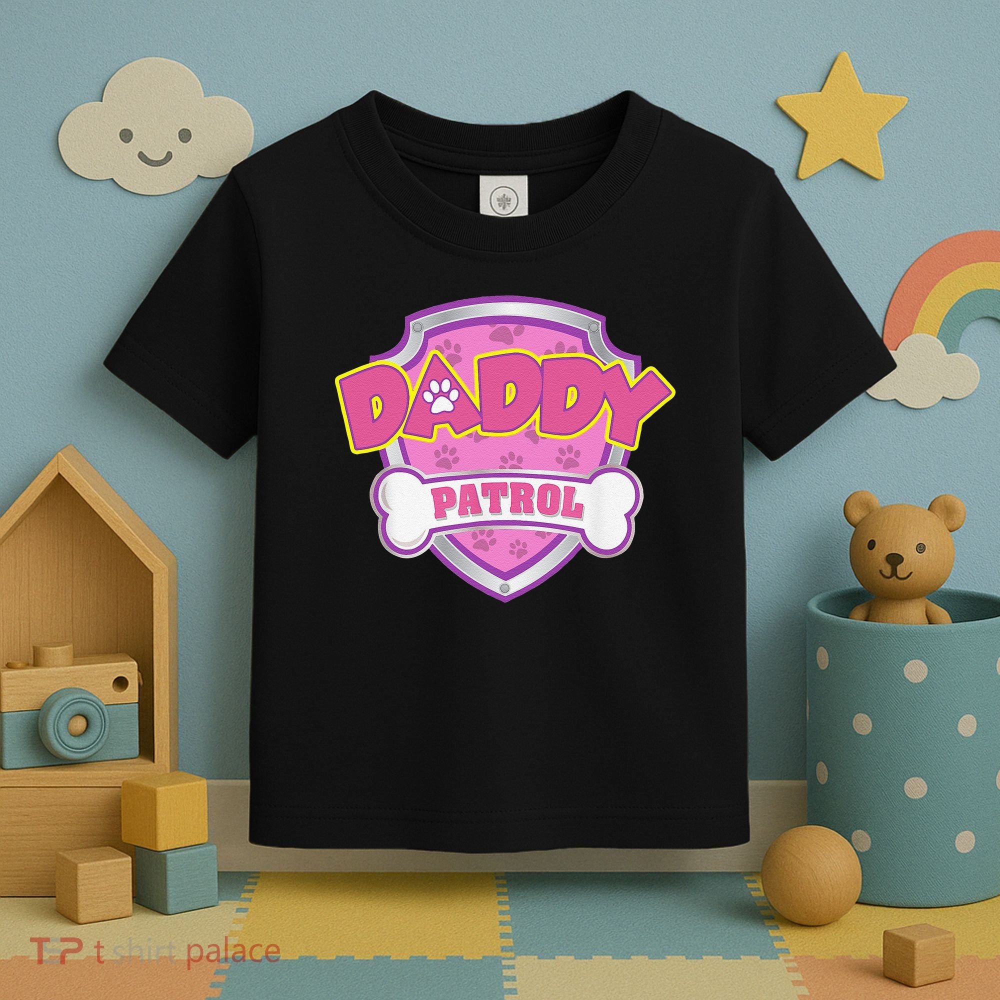 Funny Daddy Patrol Dog Mom, Dad For Women Gift Toddler T-Shirt