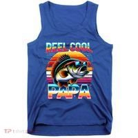 Fishing Dad Papa Reel Cool Papa Fisher FatherS Day Gift Gift Tank Top thumb 0