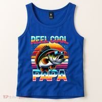 Fishing Dad Papa Reel Cool Papa Fisher FatherS Day Gift Gift Tank Top thumb 2
