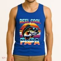 Fishing Dad Papa Reel Cool Papa Fisher FatherS Day Gift Gift Tank Top thumb 3