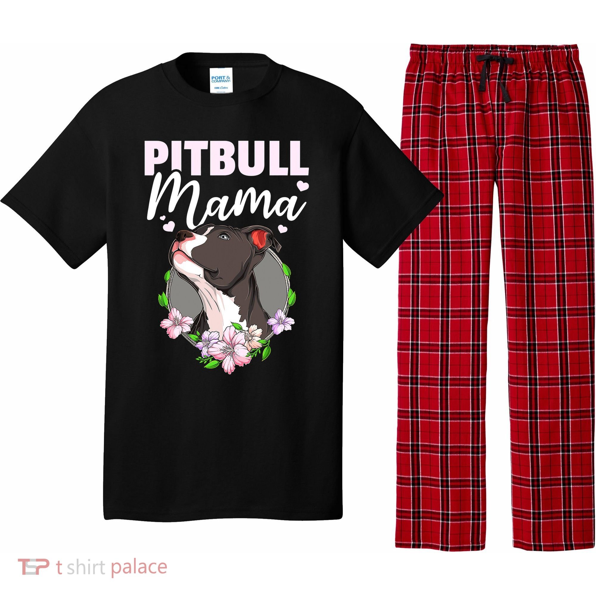 Funny Dog Pitbull Pittie Pitbull Mama Pajama Set
