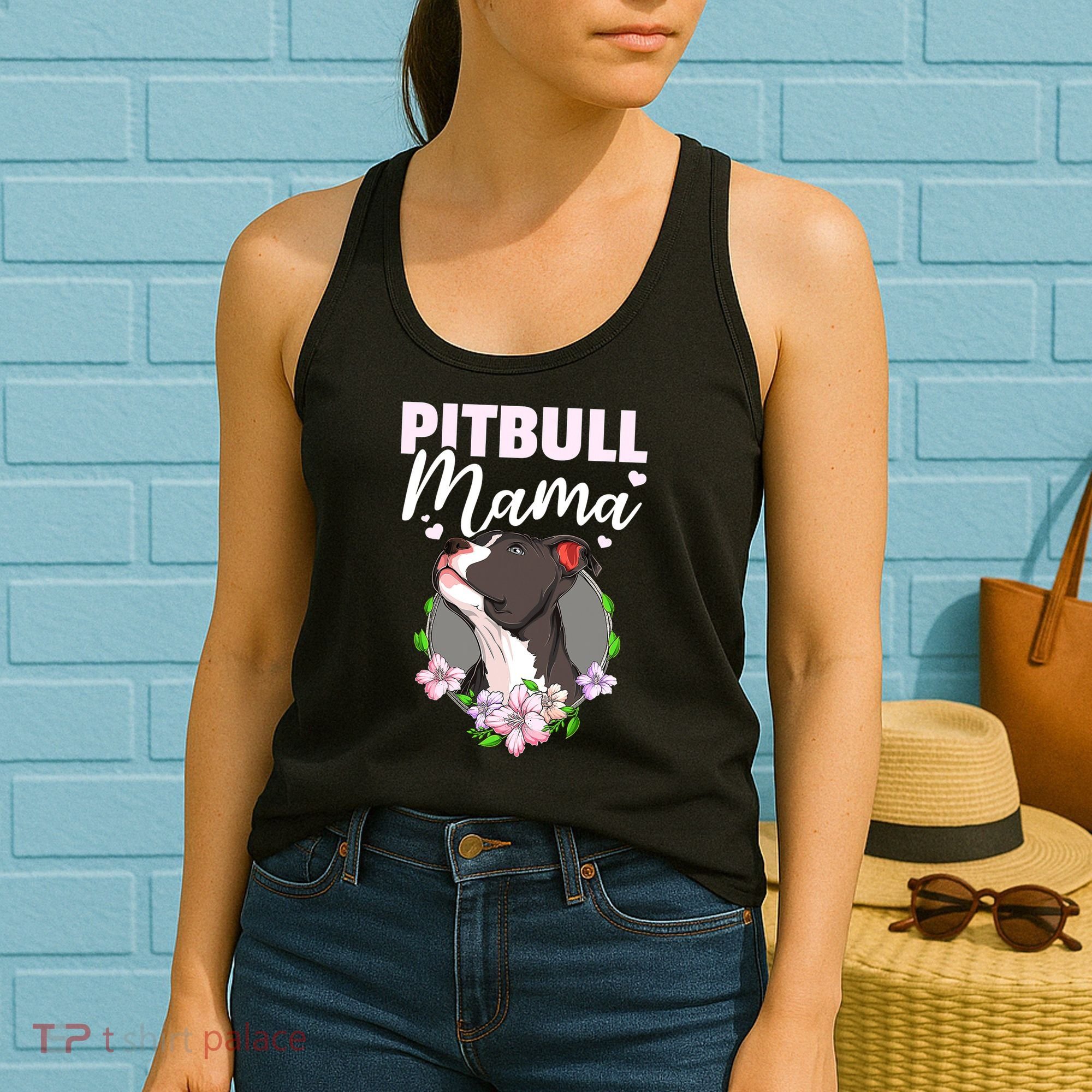 Funny Dog Pitbull Pittie Pitbull Mama Women's Tank Top