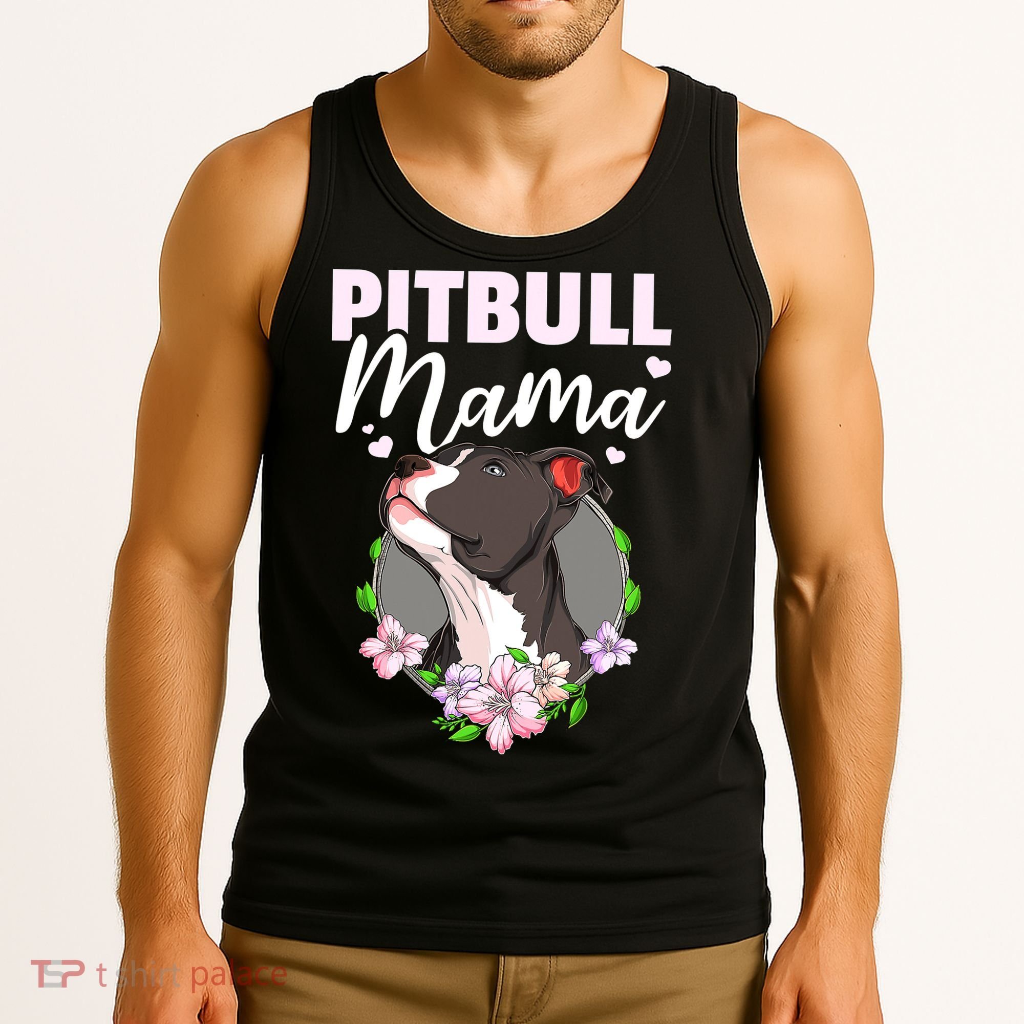 Funny Dog Pitbull Pittie Pitbull Mama Tank Top