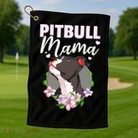 Funny Dog Pitbull Pittie Pitbull Mama Golf Towel thumb 1