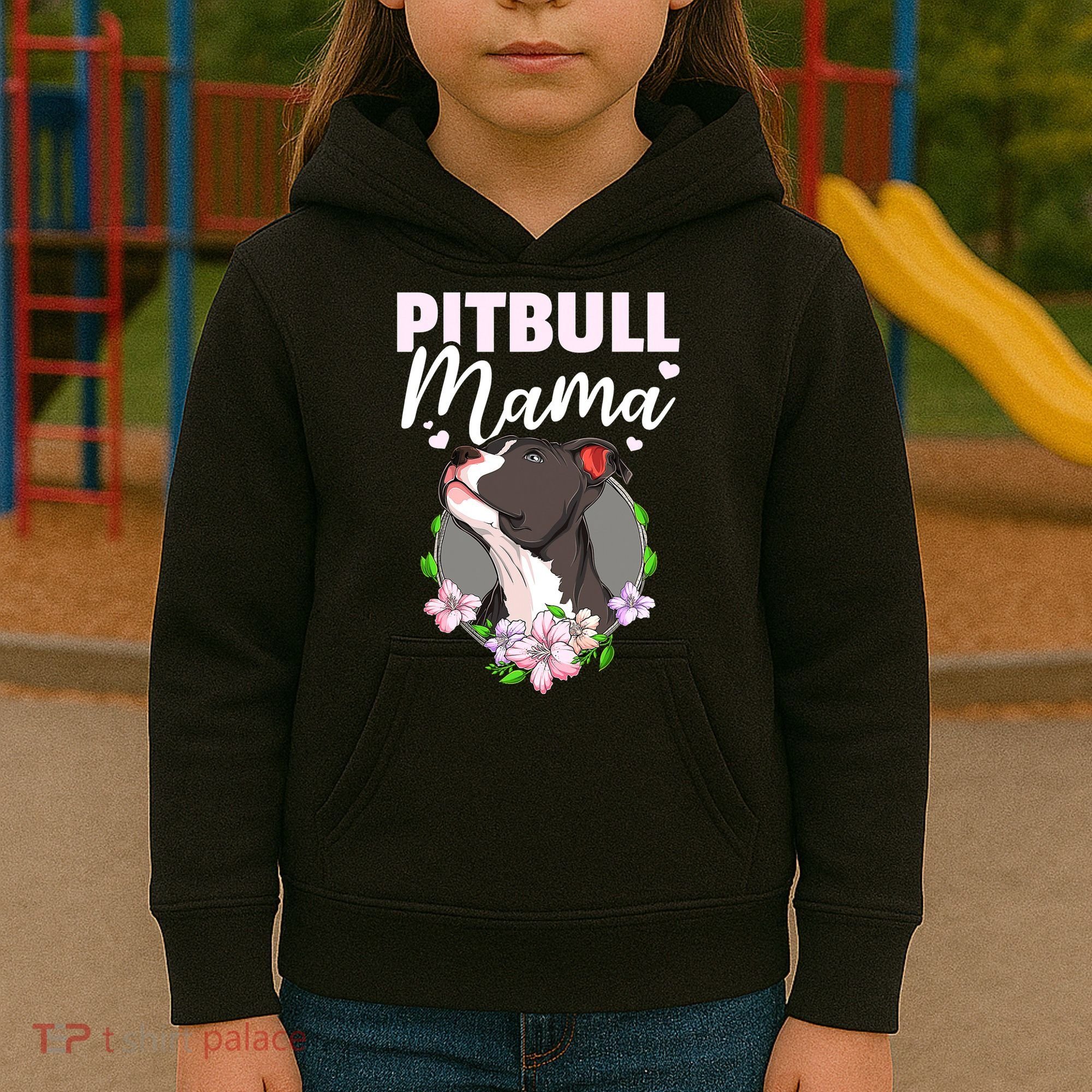 Funny Dog Pitbull Pittie Pitbull Mama Kids Hoodie