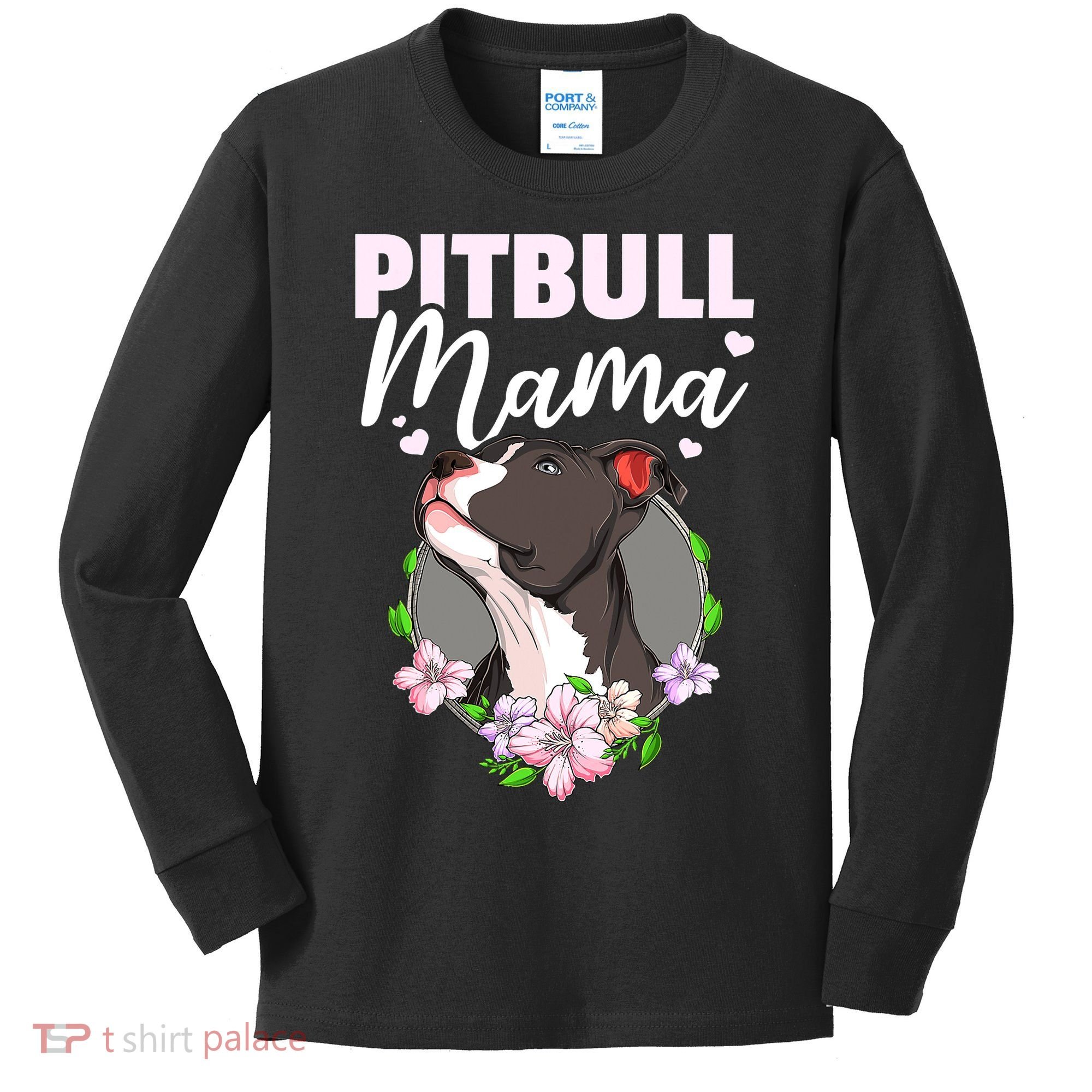 Funny Dog Pitbull Pittie Pitbull Mama Kids Long Sleeve Shirt