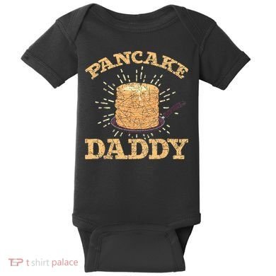 Fathers Day Pancake Daddy Pancake Chef Dad Foodie Pancake Baby Bodysuit