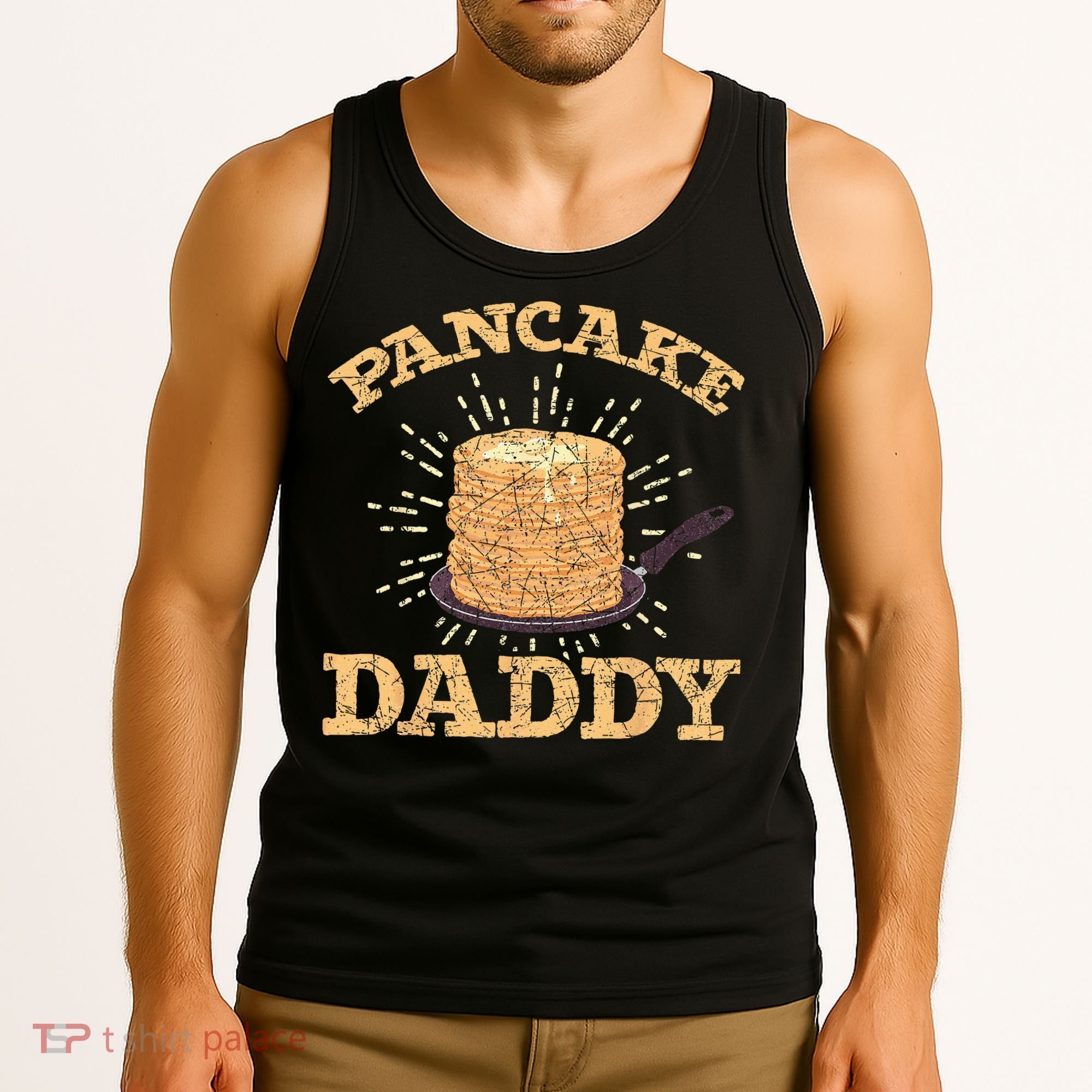 Fathers Day Pancake Daddy Pancake Chef Dad Foodie Pancake Tank Top