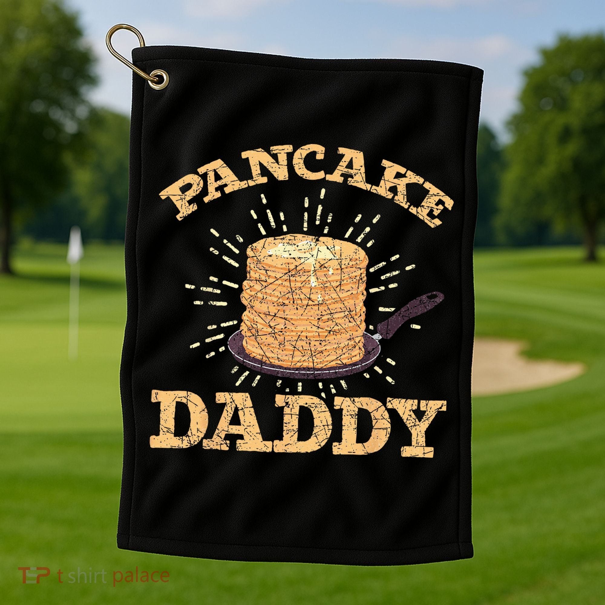 Fathers Day Pancake Daddy Pancake Chef Dad Foodie Pancake Golf Towel