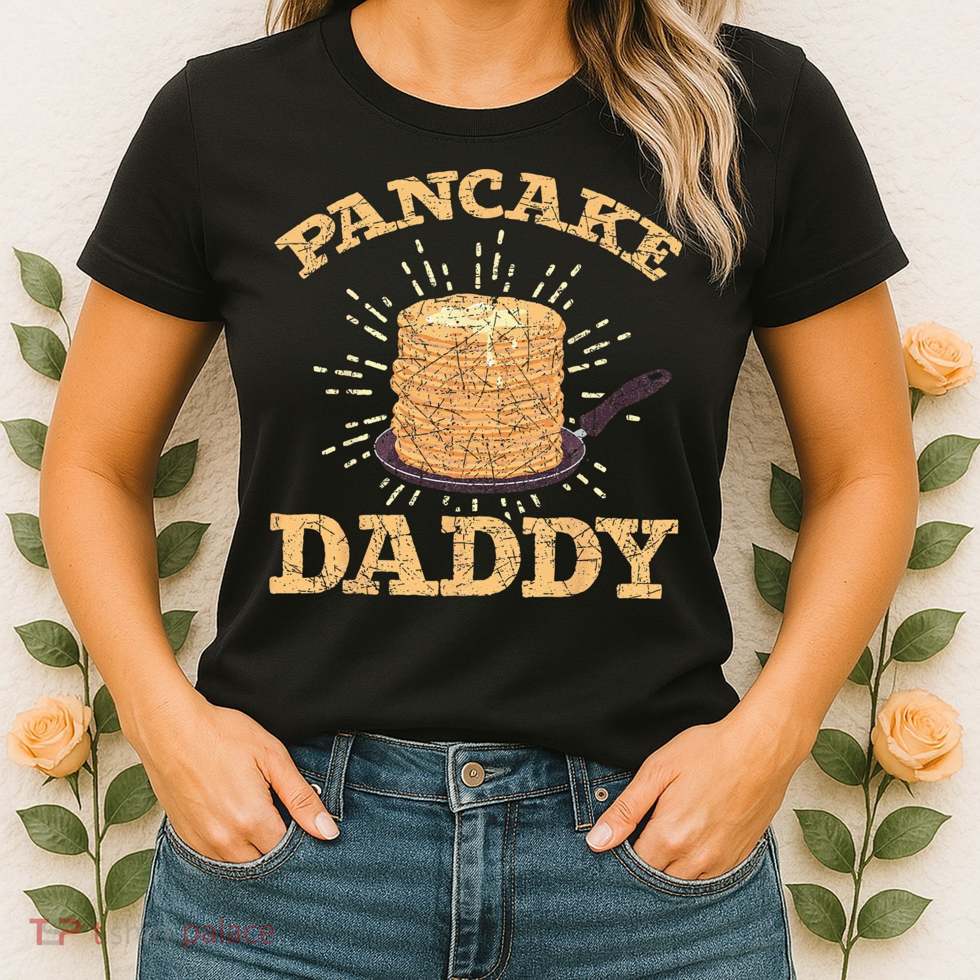 Fathers Day Pancake Daddy Pancake Chef Dad Foodie Pancake Women's T-Shirt