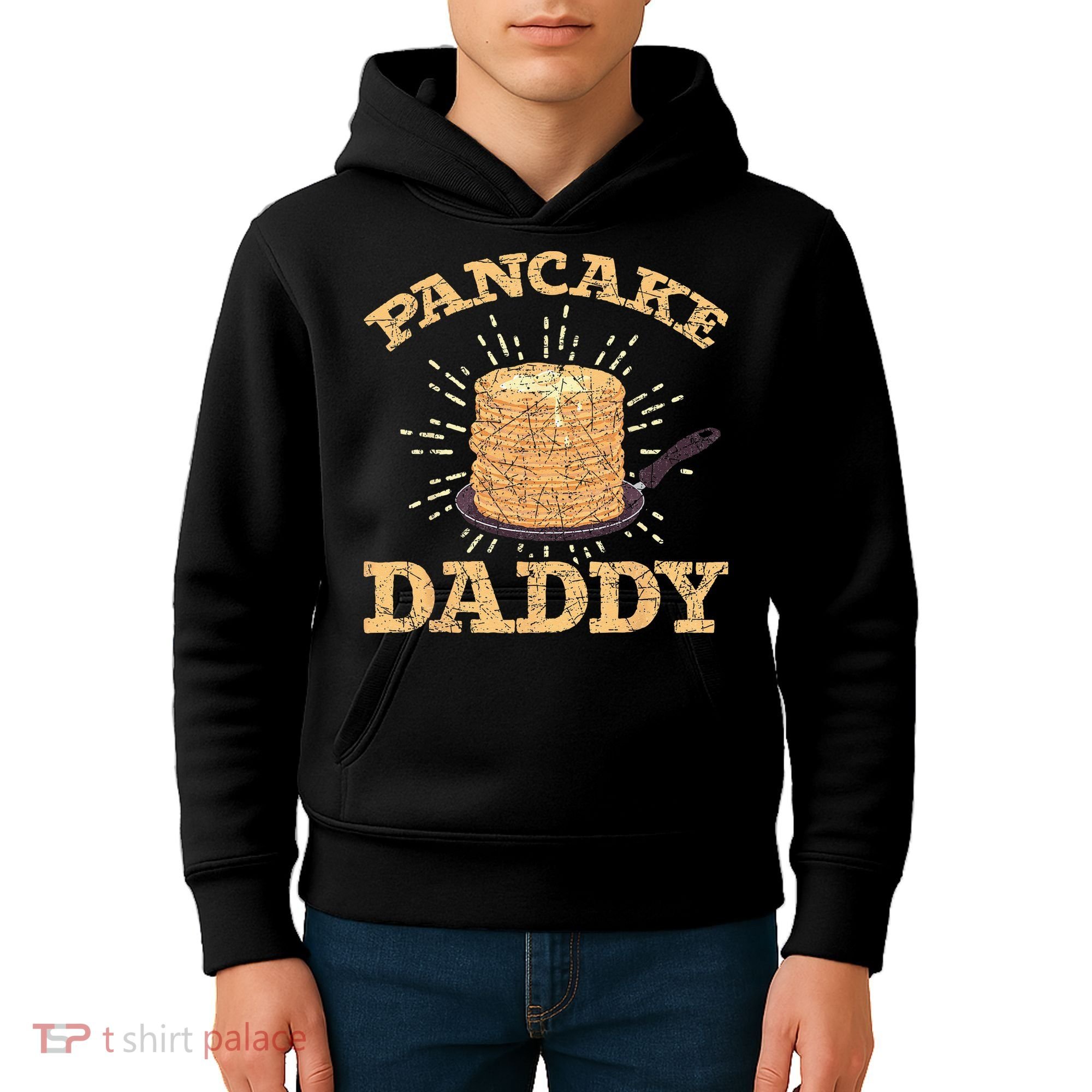 Fathers Day Pancake Daddy Pancake Chef Dad Foodie Pancake Kids Hoodie