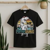 Father's Day Poppopsaurus T Rex Dinosaur Funny Poppopsaurus T-Shirt thumb 2