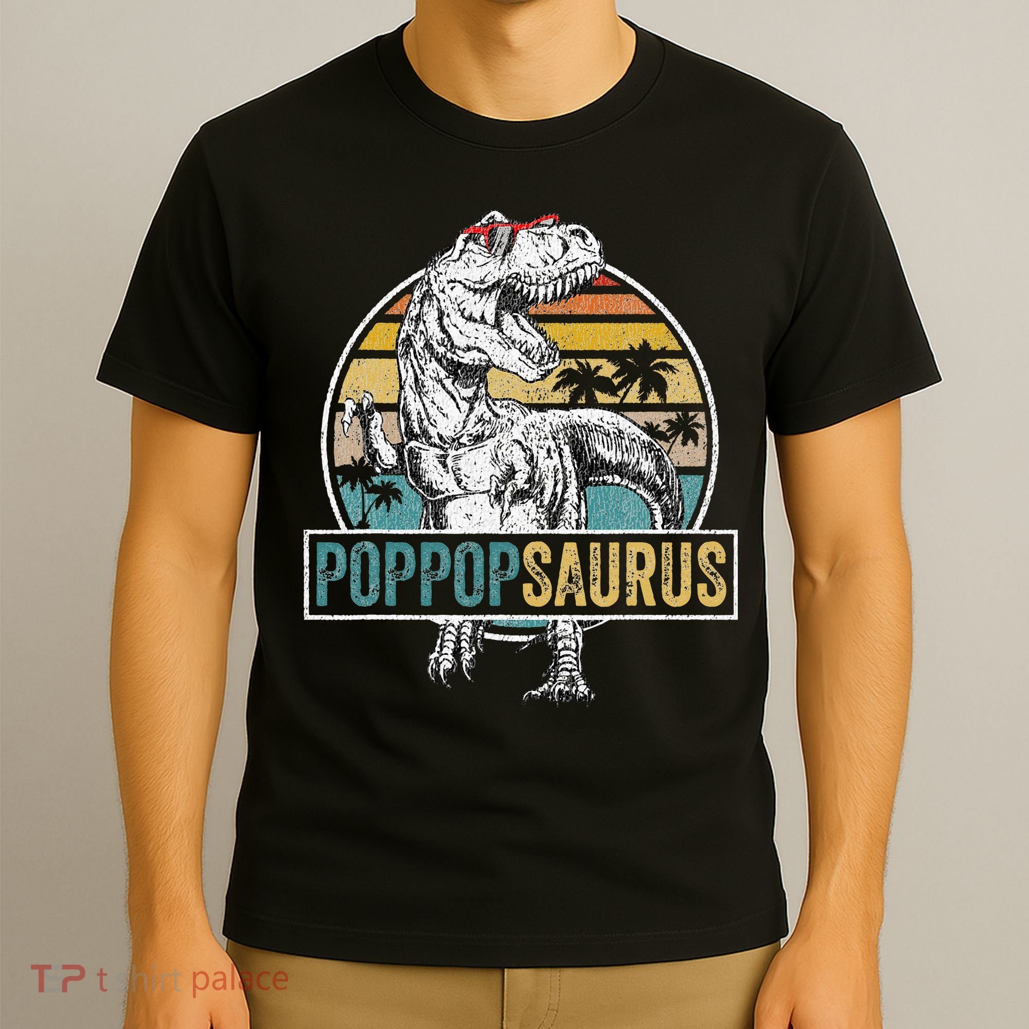 Father's Day Poppopsaurus T Rex Dinosaur Funny Poppopsaurus T-Shirt