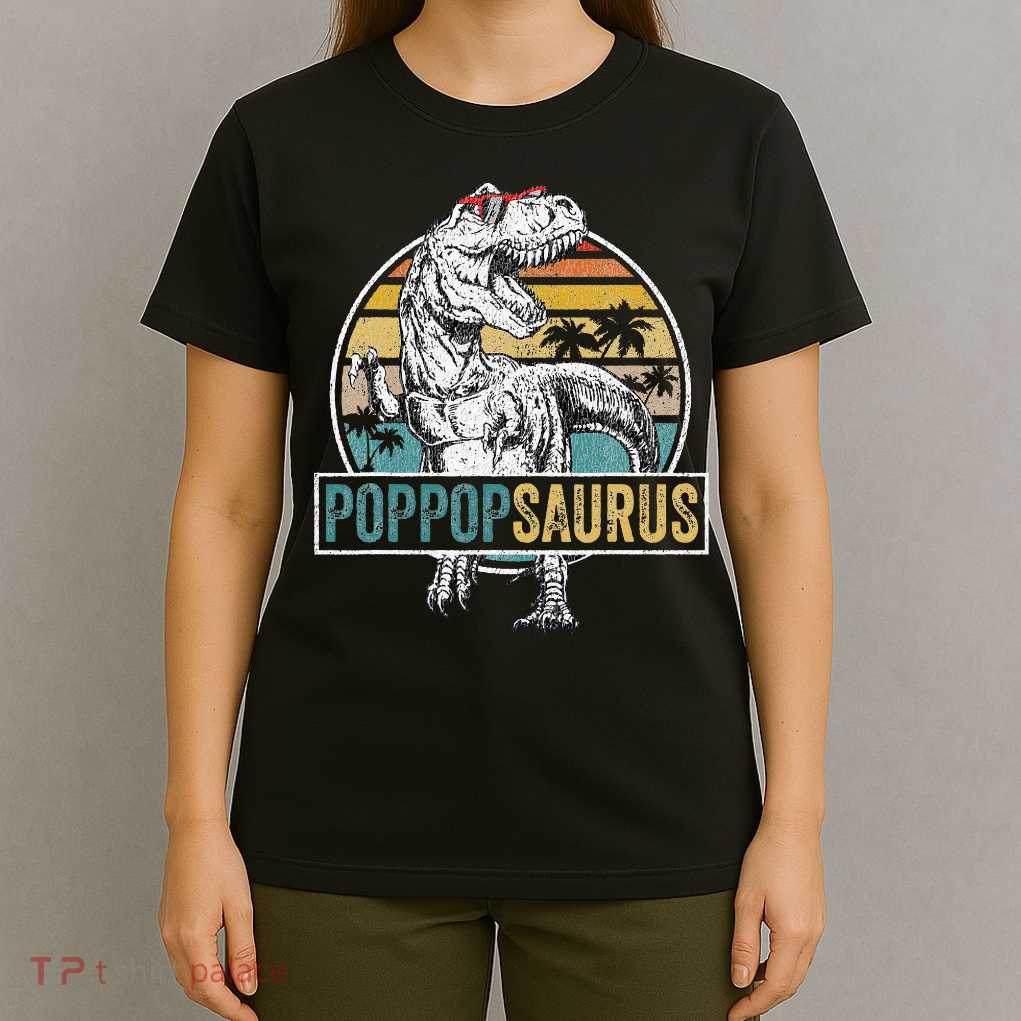 Father's Day Poppopsaurus T Rex Dinosaur Funny Poppopsaurus T-Shirt